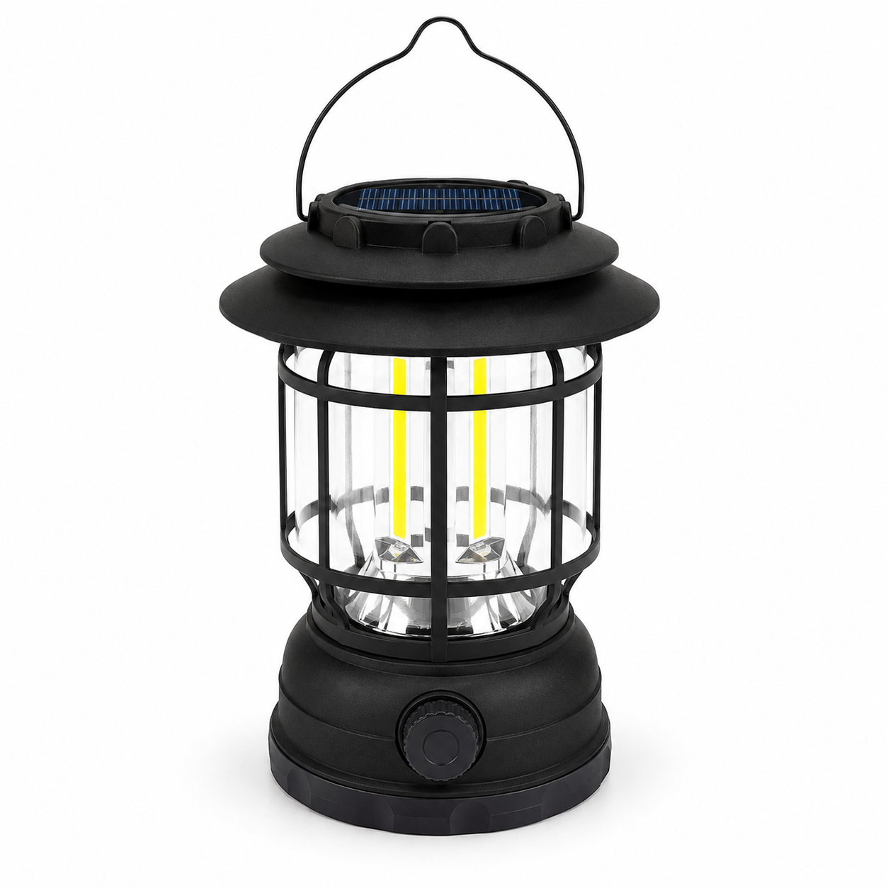 Rechargeable LED Camping Lantern, Black, 9.4 in
