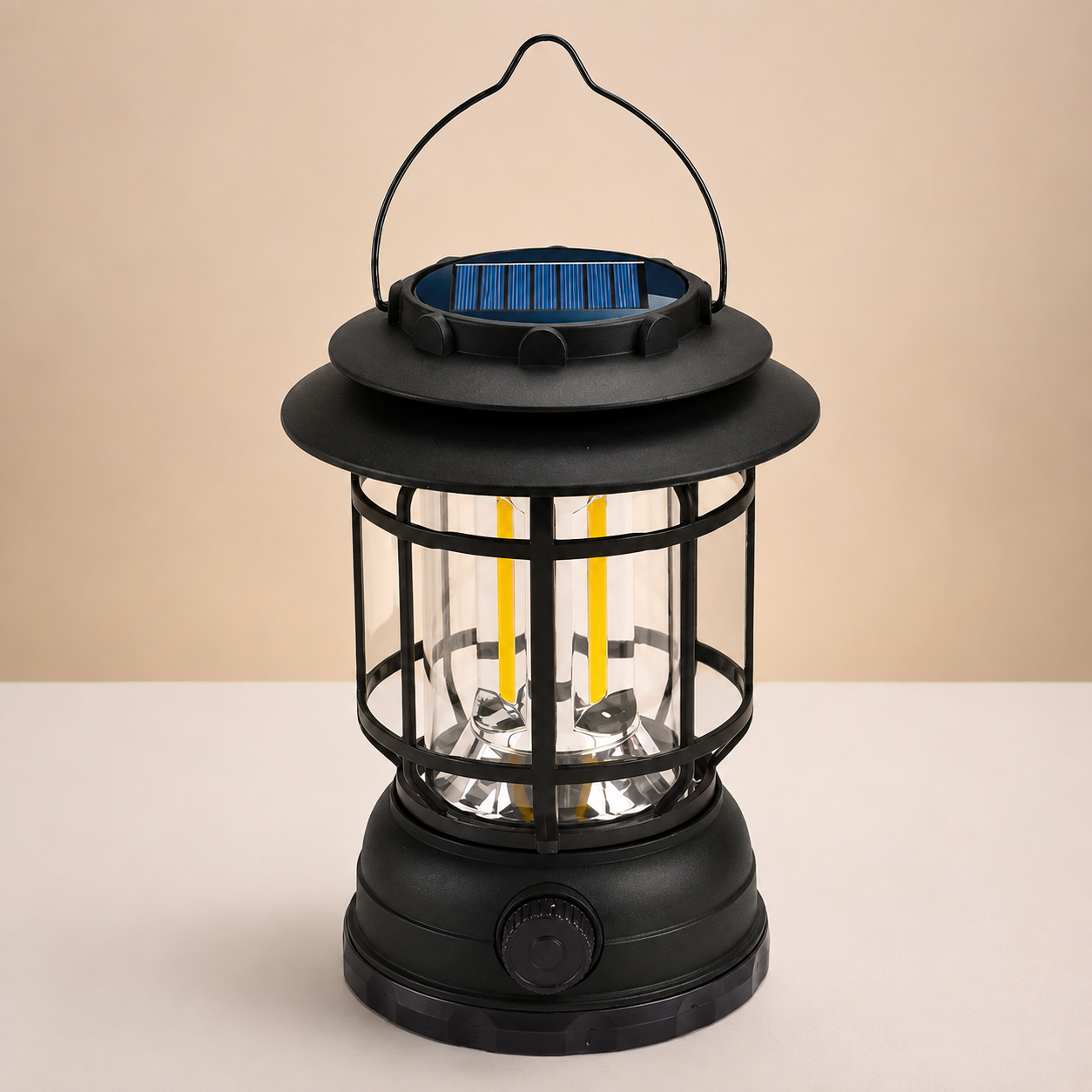 Rechargeable LED Camping Lantern, Black, 9.4 in