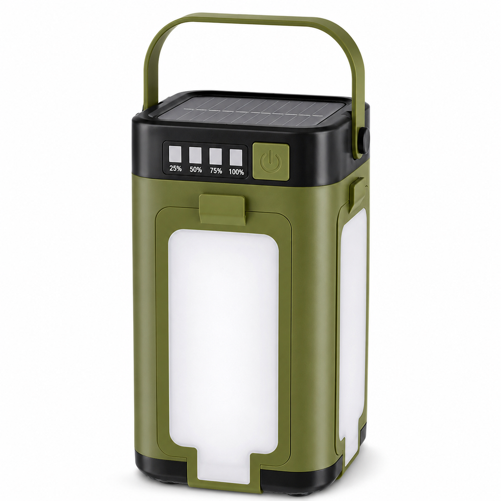 Rechargeable LED Camping Lantern, Olive Green, 4.7 in